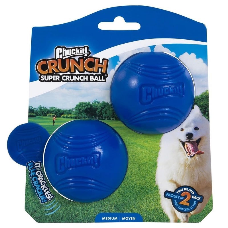 Chuckit Crunch Ball Dog Toy Medium Pack of 2 - Image 2