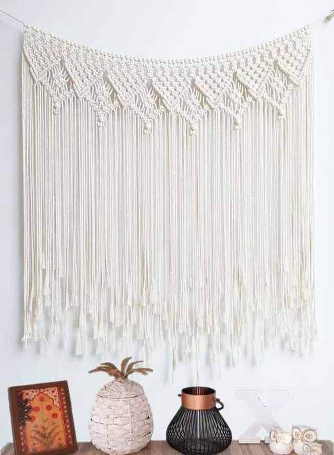 kiido Macrame Wall Hanging, Hanging Wall Tapestry Large Bohemian Wall Decoration Macrame Curtain fringe Backdrop Wall Decor for Wedding Living Room Bedroom Gallery, 38"x 33" - Image 1
