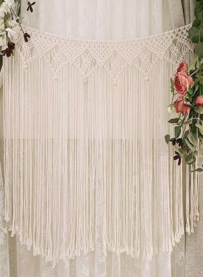 kiido Macrame Wall Hanging, Hanging Wall Tapestry Large Bohemian Wall Decoration Macrame Curtain fringe Backdrop Wall Decor for Wedding Living Room Bedroom Gallery, 38"x 33" - Image 3