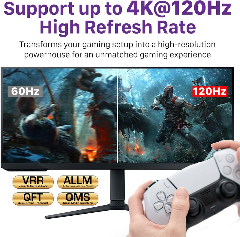 Fosmon 5-Port HDMI 2.1 8K Switch with Remote, Support 8K@60Hz 4K@120Hz 2K@144Hz 5 In 1 Out Auto-Switching 5x1 Switcher, Ultra High Speed 48Gbps Splitter Compatible with PS5, Xbox, Apple TV, Fire Stick - Image 4