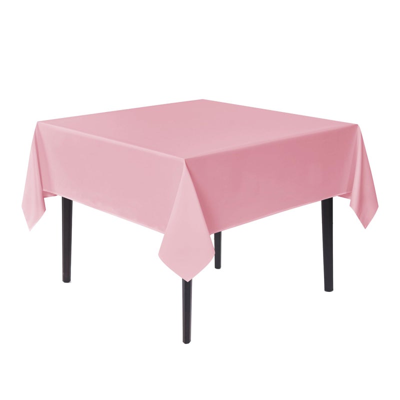 sancua Square Tablecloths 54x54 Inch - Pink Fabric Table Cloth for Square or Round Tables, Washable Polyester Table Cover for Dinner, Holiday Party, Decorative Display Tables - Image 1