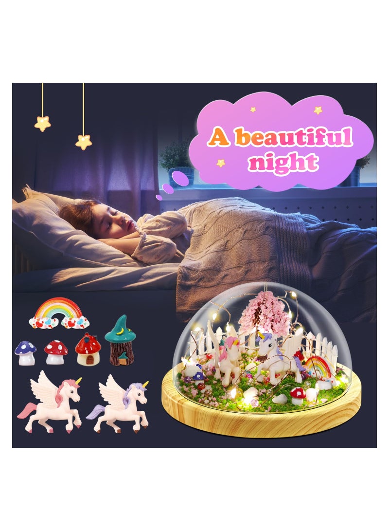 مجموعة صناعة مصباح يونيكورن الليلي الإبداعي - إصدار ترقية USB لمصباح يونيكورن السحري، مجموعة حرف يدوية ولعبة يونيكورن للفتيات، هدية مصباح الليل السحري، لعبة يونيكورن للفتيات من 4 إلى 10 سنوات. - Image 4