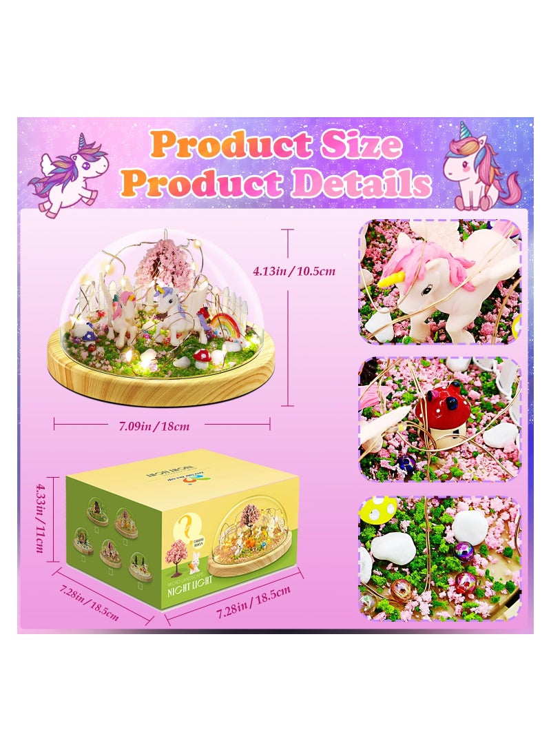 مجموعة صناعة مصباح يونيكورن الليلي الإبداعي - إصدار ترقية USB لمصباح يونيكورن السحري، مجموعة حرف يدوية ولعبة يونيكورن للفتيات، هدية مصباح الليل السحري، لعبة يونيكورن للفتيات من 4 إلى 10 سنوات. - Image 5