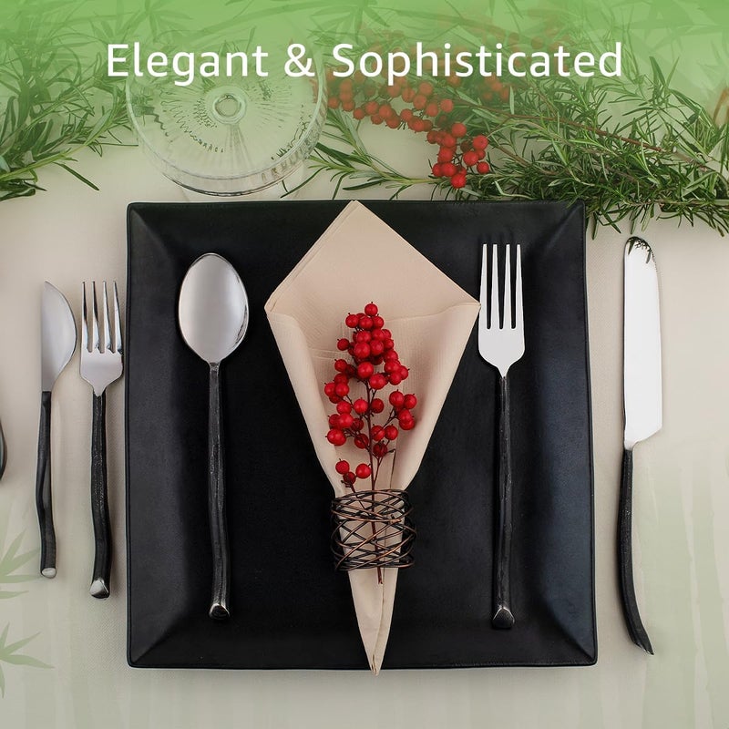 Ibambo 100% Bamboo Compostable Dinner Napkins (40-Pack) | Premium Bamboo Napkins Disposable for Lunch  Dinner  Events & Entertaining | 3-Ply FSC Certified | Compostable Paper Towels | 7.5x8.5 Inch - Image 3