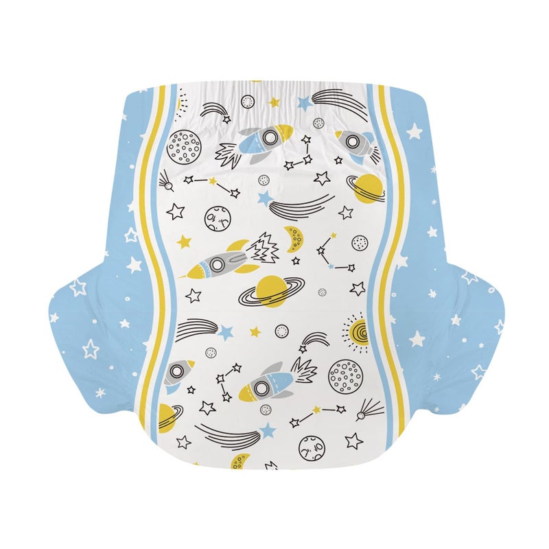 CutiePlusU Adult Diapers 2 Pieces, Incontinence Briefs with Tabs for Women and Men, Maximum Overnight Absorbency- Cosmic Adventurer (Medium 28"-38") - Image 3