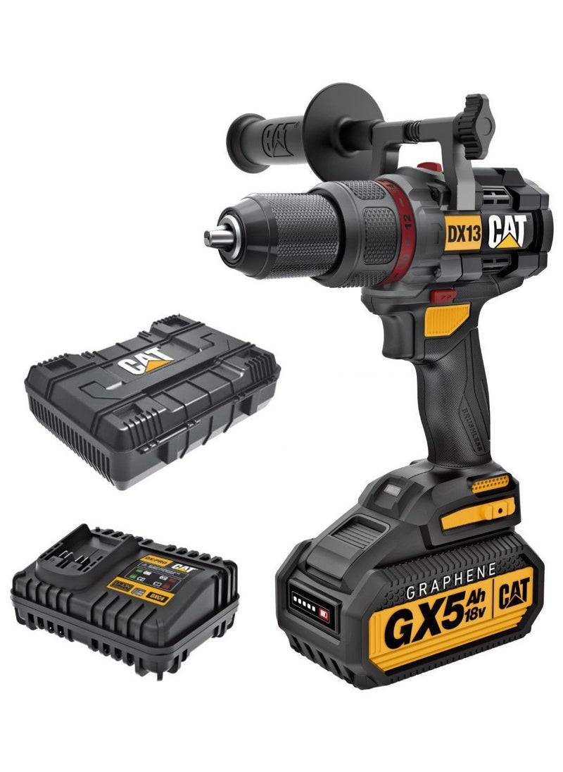 CATERPILLAR - Cat Dx13 18V 1 For All ½” Cordless Hammer Drill With Brushless Motor And Graphene Battery - Image 1
