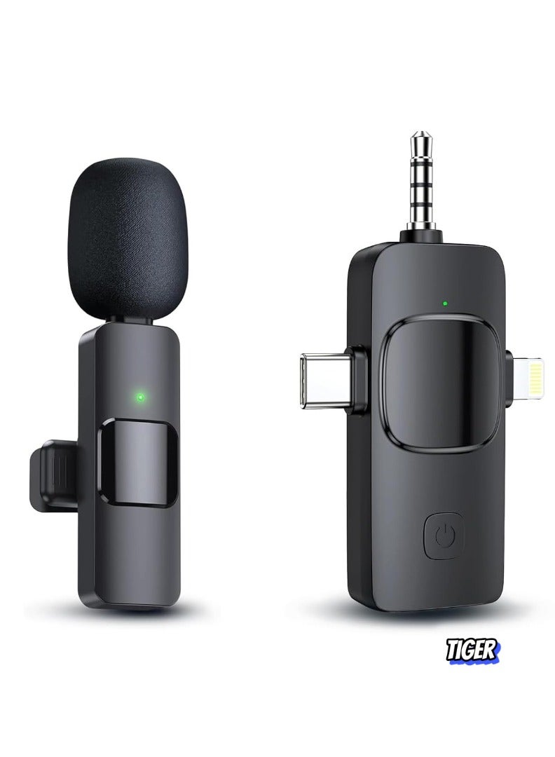 TIGER 3-in-1 Wireless Microphone for Smartphone, Amplifier – Lavalier, Handheld, and Clip-on Wireless Mic for iPhone, Android, YouTube, Podcasting, Vlogging, Interviews, Karaoke - Image 1