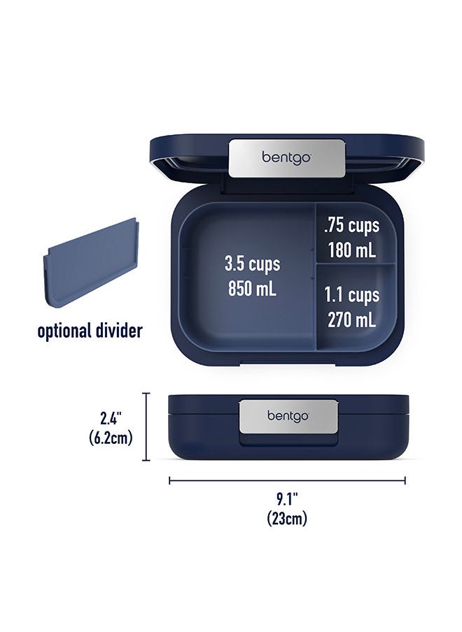 Modern Versatile 4 - Compartment Bento - Style Lunch Box For Adults And Teens, Leak - Resistant, Ideal For On - The - Go Balanced Eatingbpa - Free, Matte Finish And Ergonomic Design (Navy)