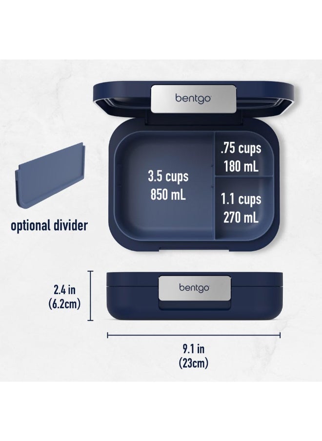 Modern Versatile 4 - Compartment Bento - Style Lunch Box For Adults And Teens, Leak - Resistant, Ideal For On - The - Go Balanced Eatingbpa - Free, Matte Finish And Ergonomic Design (Navy)