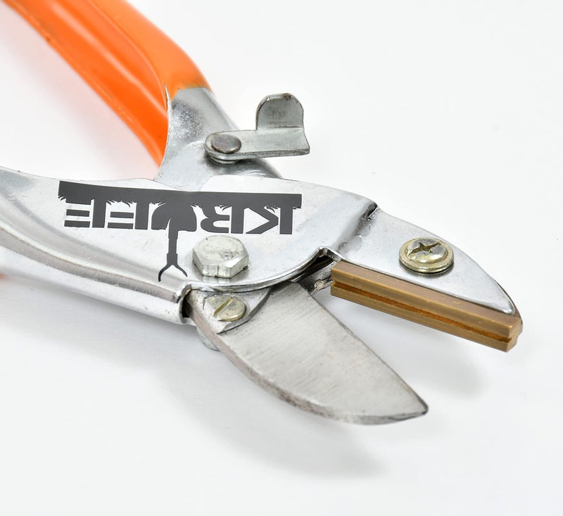 KRUFE Anvil Pruning Shears with Stainless Steel Blade and Brass Anvil | Manual Garden Secateurs for Cutting Dry and Hard Branches | Ergonomic Handle Hand Pruner for Gardening and Plant Care (Orange) - Image 2
