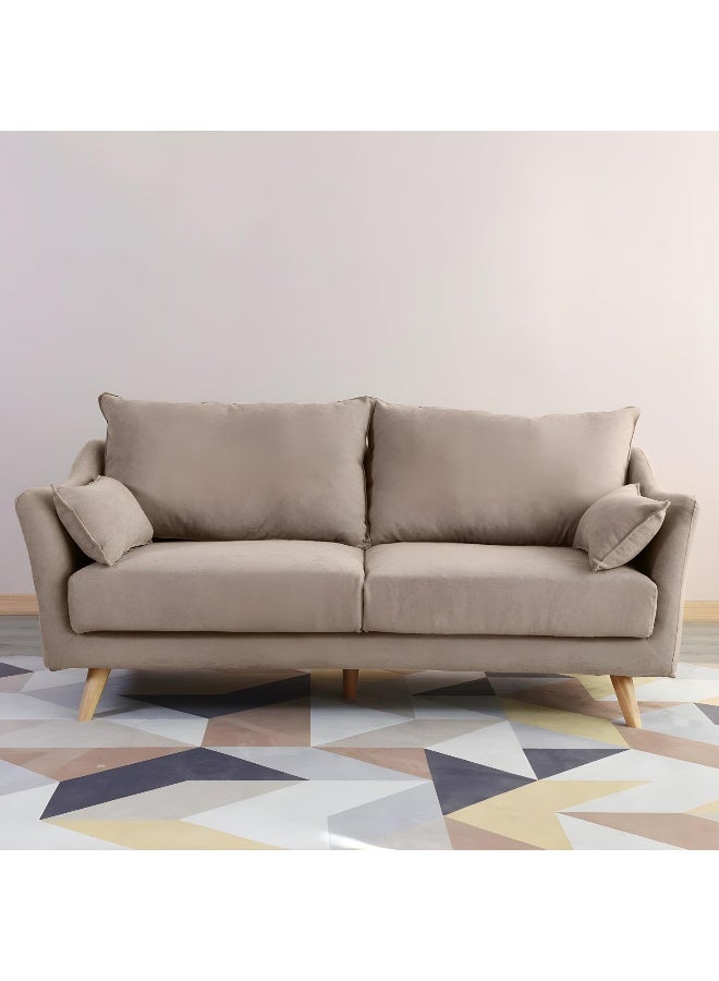 Comfynest Comfynest Scandinavian Cotton And Linen Sofa For 3 With Foam Filling And Flared Arms 173X75X78 Cm Orange Red  - Image 5