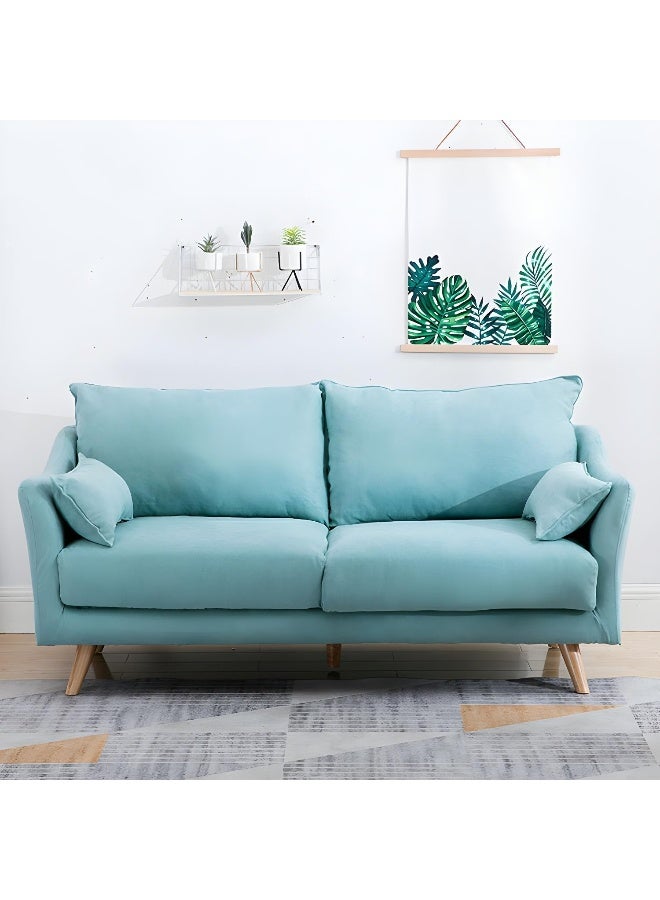 Comfynest Comfynest Scandinavian Cotton And Linen Sofa For 3 With Foam Filling And Flared Arms 173X75X78 Cm Orange Red  - Image 3