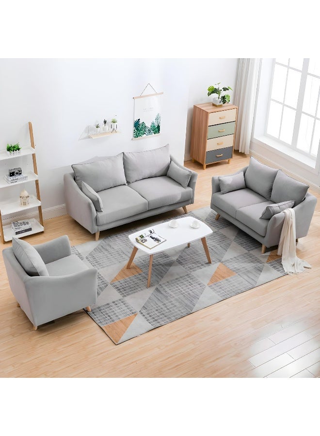 Comfynest Comfynest Scandinavian Cotton And Linen Sofa For 3 With Foam Filling And Flared Arms 173X75X78 Cm Orange Red  - Image 2
