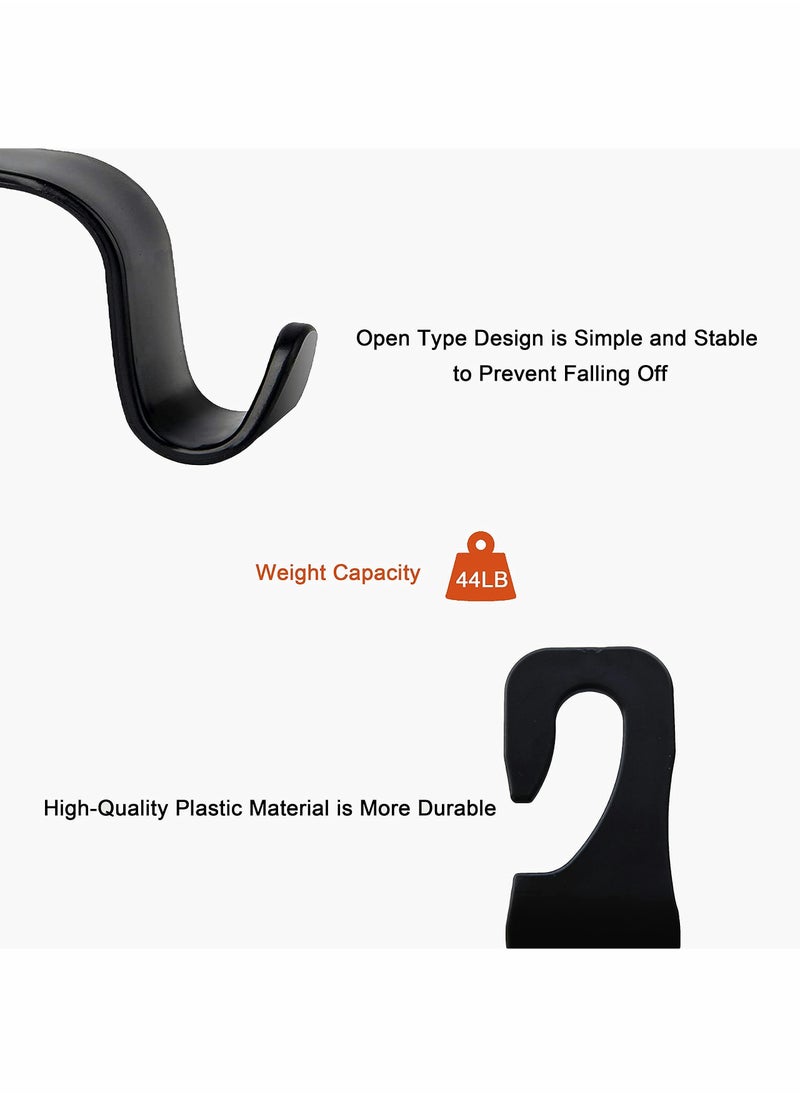 SYOSI Car Seat Headrest Hooks,Universal Car Back Seat Organizer Hanger Storage Hook Black for Handbag, Purse, Grocery Bags 4-Pack  - Image 2