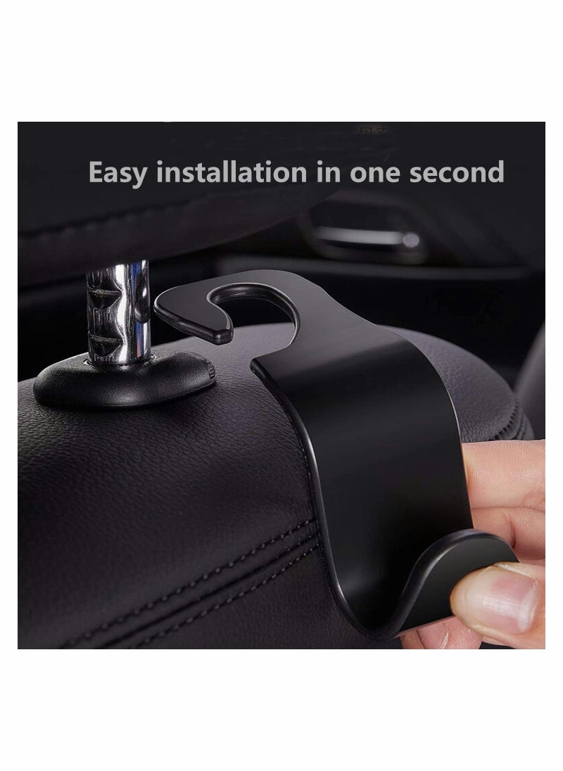SYOSI Car Seat Headrest Hooks,Universal Car Back Seat Organizer Hanger Storage Hook Black for Handbag, Purse, Grocery Bags 4-Pack  - Image 3
