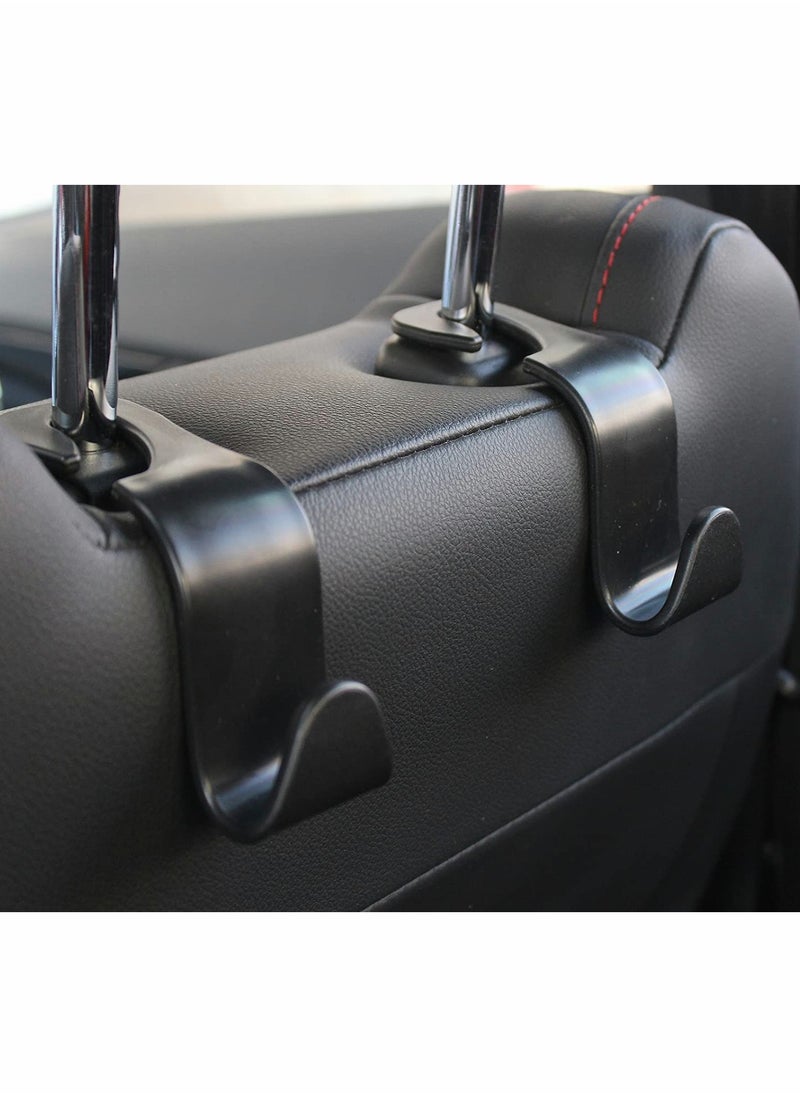 SYOSI Car Seat Headrest Hooks,Universal Car Back Seat Organizer Hanger Storage Hook Black for Handbag, Purse, Grocery Bags 4-Pack  - Image 4