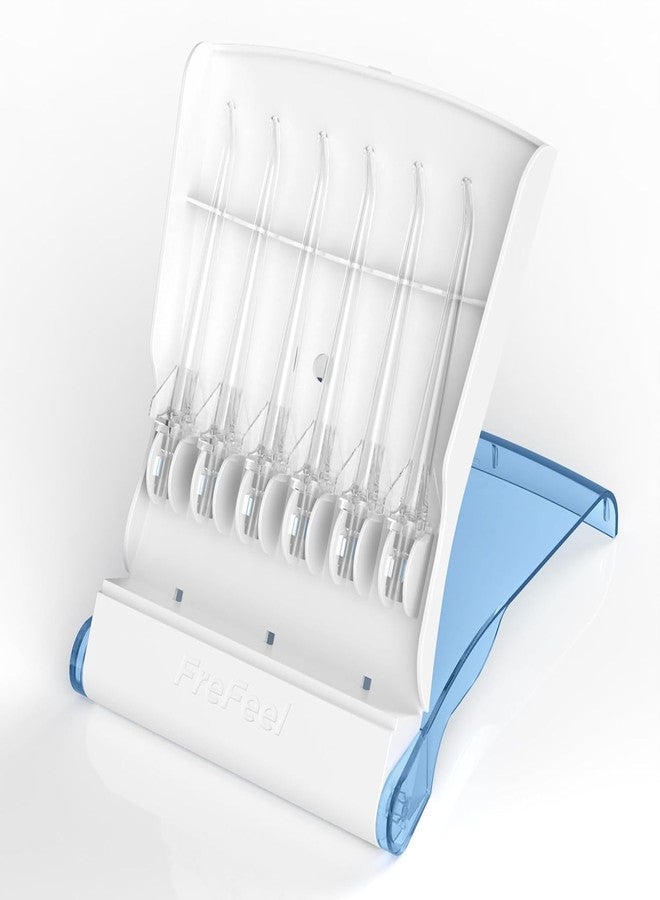 فريفيل ٦ رؤوس بديلة لجهاز تنظيف الأسنان المائي Nicwell/Oralfree F5025 (F5025D/F5025) (٦ رؤوس نفاثة كلاسيكية + حقيبة تخزين) - Image 1