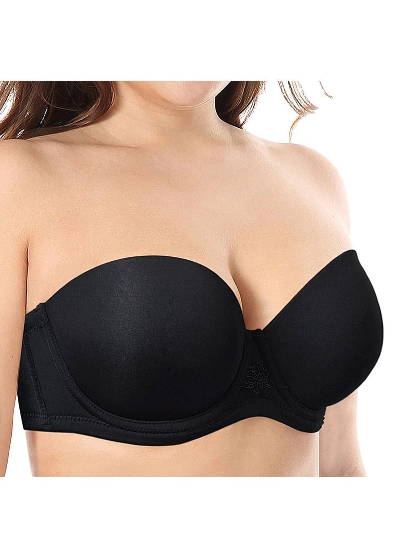 DubaiGallery Women's Strapless Bra Invisible Underwear Wedding Push Up Bra Half Cup  - Image 4
