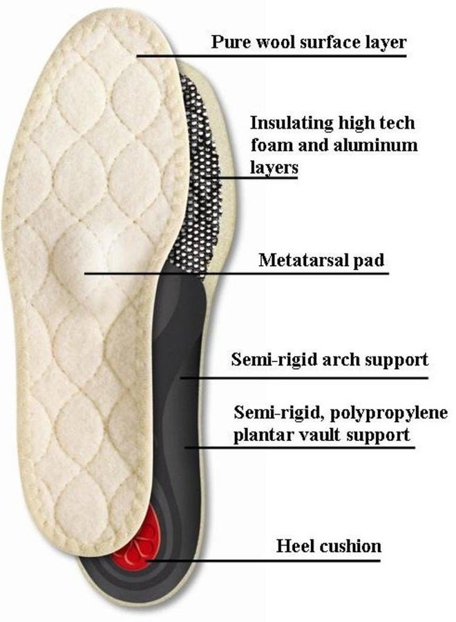 Pedag Viva Winter | Insulating Insoles | Made in Germany | Heel Cushion, Longitudinal & Metatarsal Arch Support | Boost Warmth & Comfort | 1 Pair | Women US 7/ EU 37 - Image 3