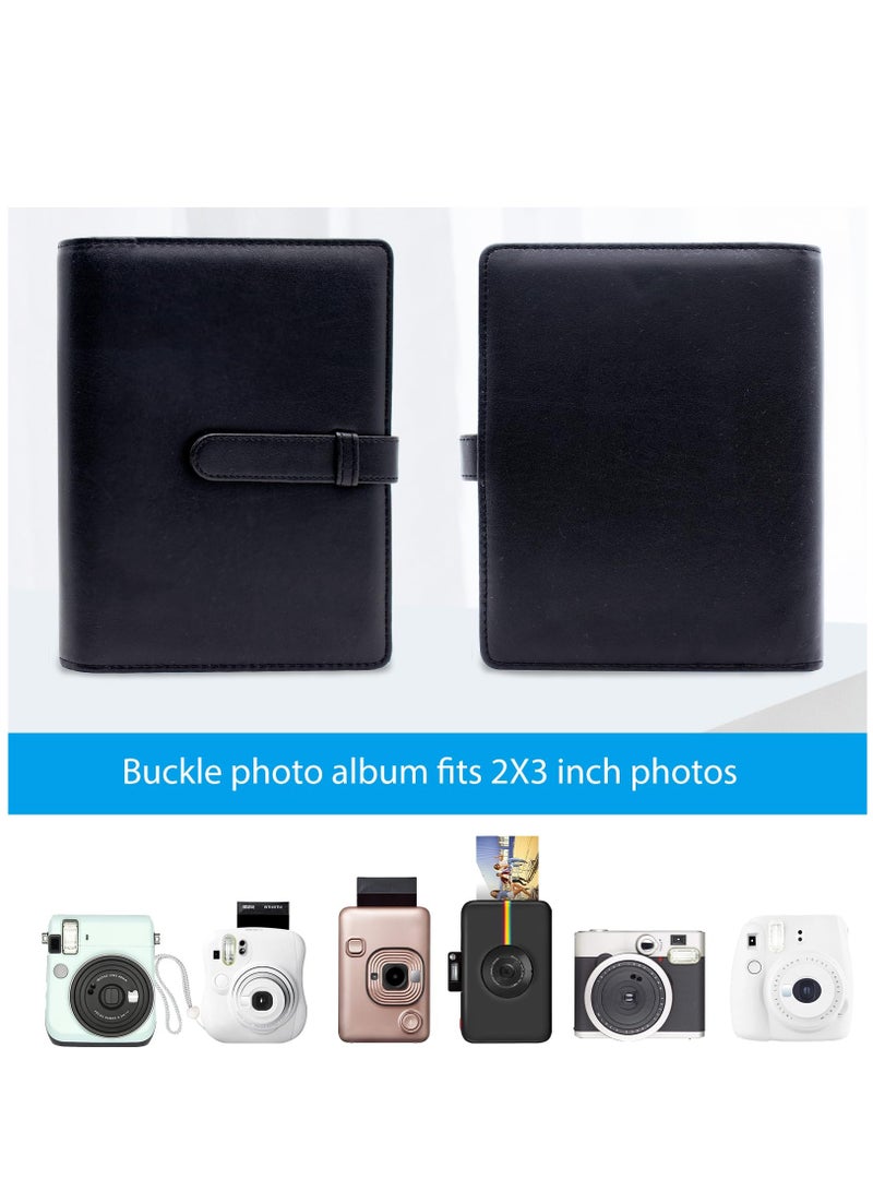 288 Pockets Large Capacity PU Leather Cover Mini Photo Album for Polaroid Fujifilm Instax Mini 11/9 Film Photocard Holder Book (Black) - Image 2