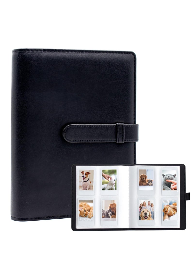 288 Pockets Large Capacity PU Leather Cover Mini Photo Album for Polaroid Fujifilm Instax Mini 11/9 Film Photocard Holder Book (Black) - Image 1