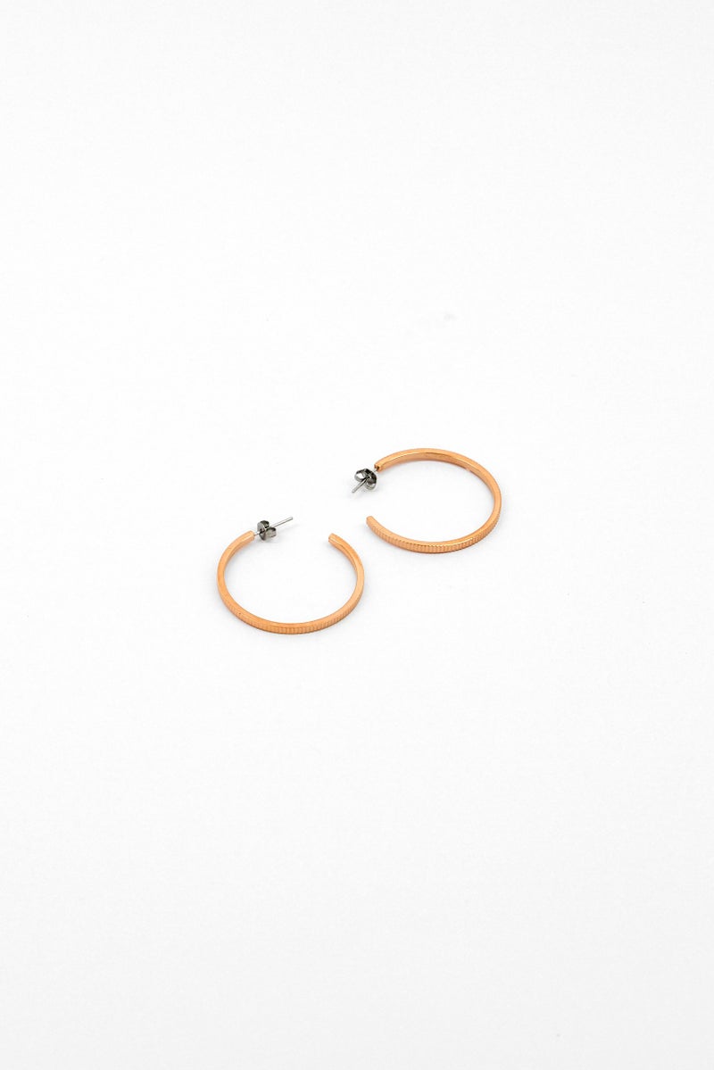 OLIVIA BURTON Women Classic Linear Carnation Hoop Earrings, Gold - Image 1