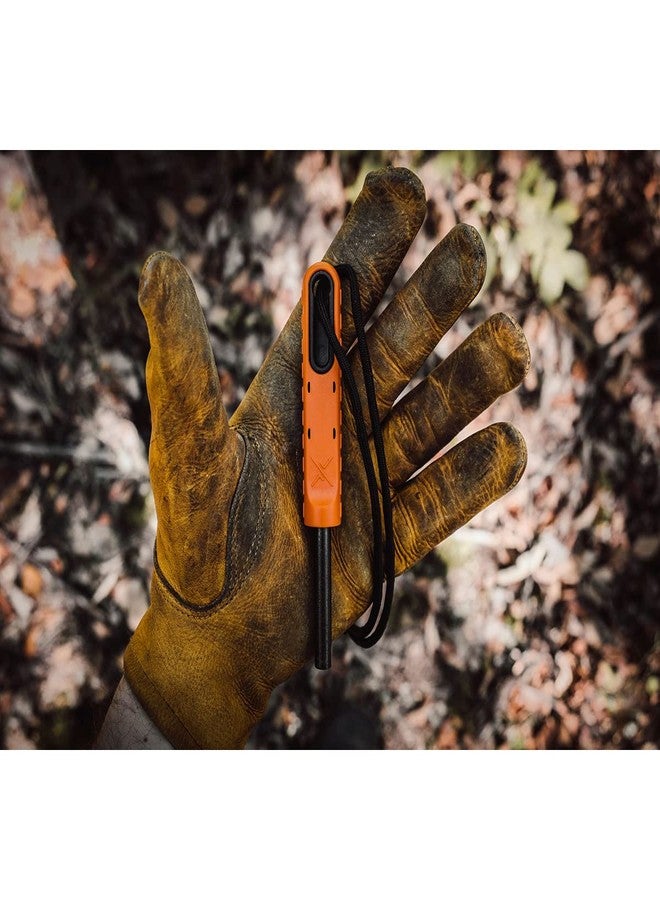 EXOTAC - polySTRIKER XL Ferrocerium Fire Starter with Snap-in Striker for Emergency Campfires and Hiking Survival Supplies (Orange/Black) - Image 5