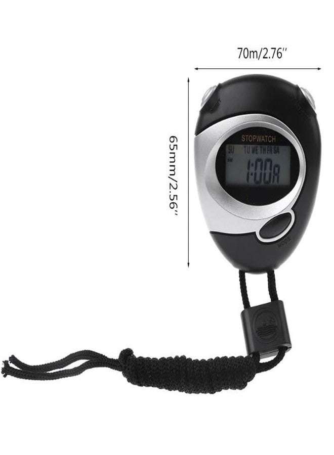 SMIC Racer Stopwatch Sport Timer Lap Split Digital Professional Stopwatch with Clock Alarm, Large Display Shockproof Stopwatch for Coaches Swimming Running Sports Training (Black) - Image 3
