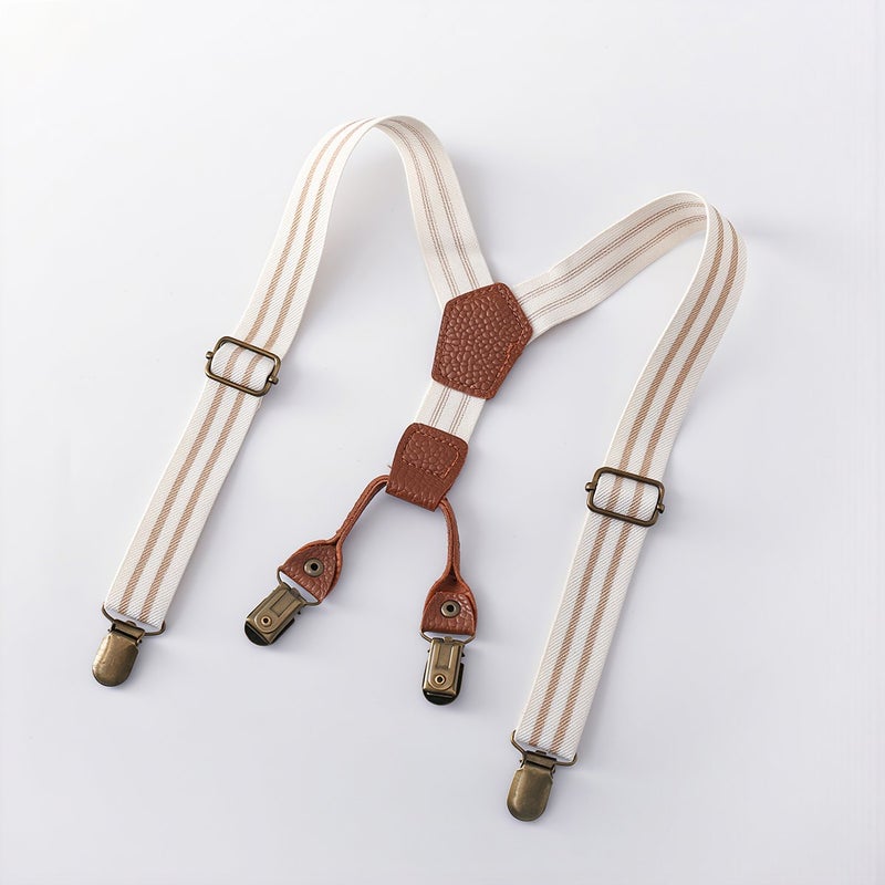 Unisex Kids Suspenders For Boys Girls Toddler All Age Fit Stripe Pants Suspender Clips - Image 2