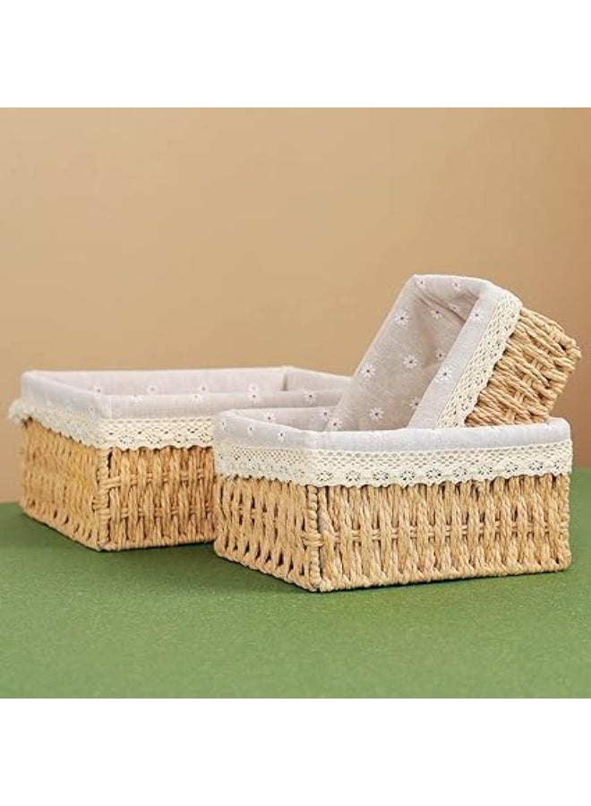 A set of 3 wicker storage boxes, practical and stylish for organizing the home in a natural and modern way. - Image 2