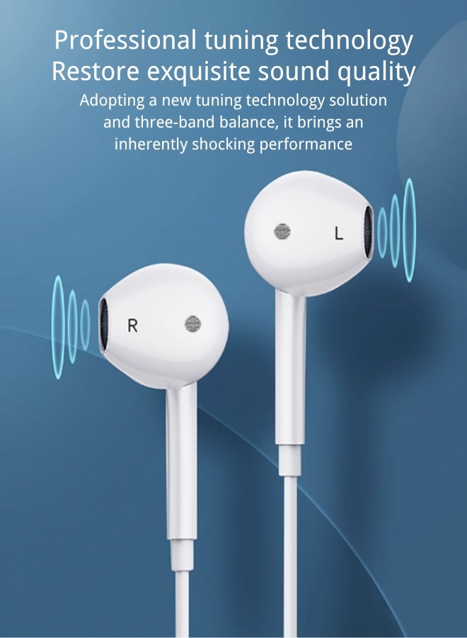 In-Ear Wired Mobile Phone Headset Type-C Interface With Microphone For Calls, Heavy Bass, Stereo Music Headset  - Image 2