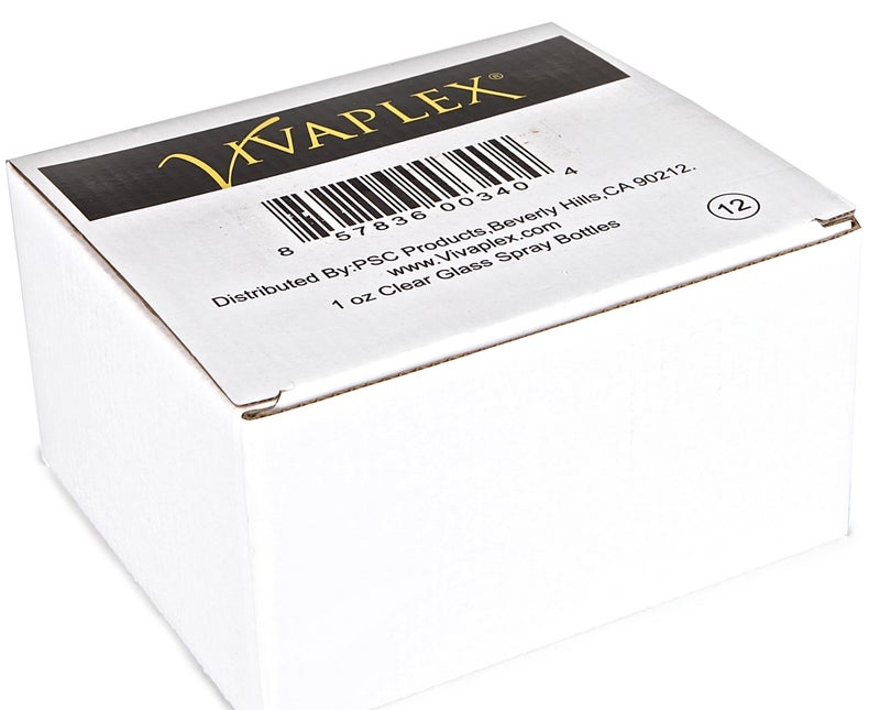 Vivaplex, 12, Clear, 1 oz Glass Bottles, with Black Fine Mist Sprayers - Image 2