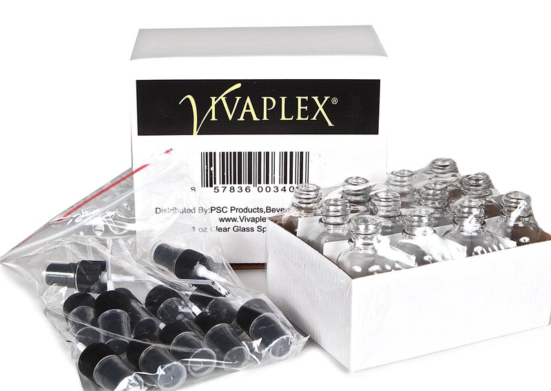 Vivaplex, 12, Clear, 1 oz Glass Bottles, with Black Fine Mist Sprayers - Image 4