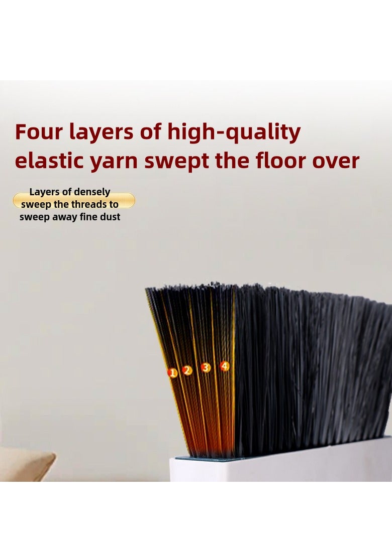 XiuWoo 4 in 1 broom and dustpan set combination household soft bristle single broom does not stick to hair sweeping broom dustpan scraper artifact special for general cleaning, gray  - Image 3