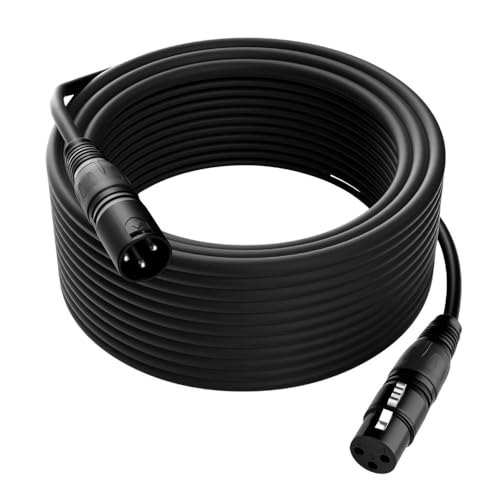 IMAGINEA 15 Meter XLR Microphone Cable | 3 Pin Male to Female Shielded Balanced Audio Cord with Gold Plated Pins for Studio Recording Live Sound Stage Mixer | Mic Interface Speaker PA System (Black) - Image 1