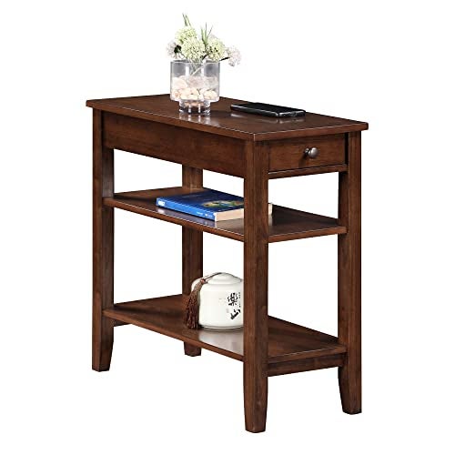 Convenience Concepts American Heritage Chairside End Table with Drawer 23.5" - Classic Living Room Table with Storage Shelf, Bedroom Nightstand, Espresso - Image 3