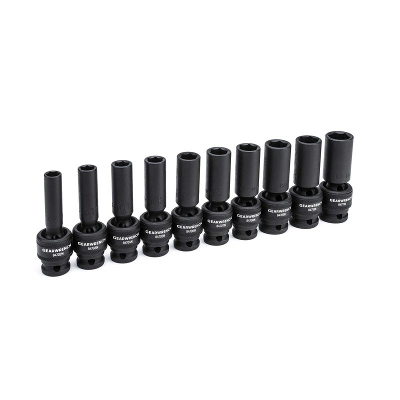 GEARWRENCH 10 Pc. 1/2" Drive 6 Pt. Deep Universal Impact Socket Set, Metric - 84945N - Image 3