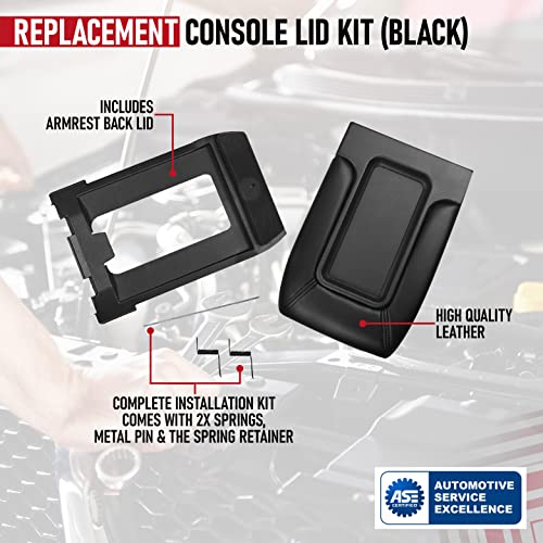 AA Ignition Center Console Lid Replacement Kit Black - Replaces 924-811, 19127364, 19127365, 19127366 - Compatible with Chevy, GMC & Cadillac Vehicles - Silverado, Avalanche, Tahoe, Suburban, Sierra, Yukon - Image 4