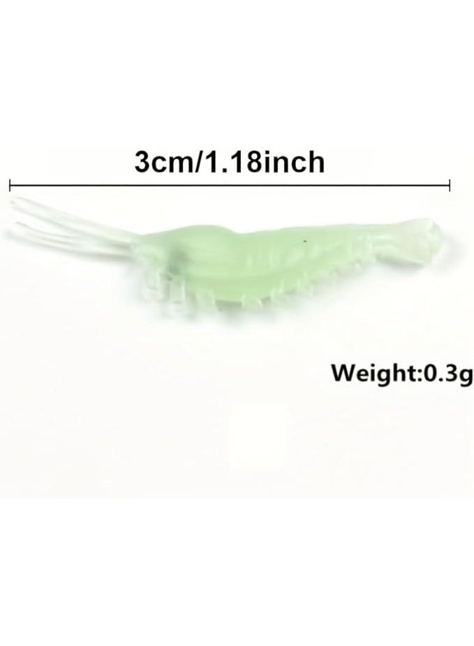 ماي سوق - طقم طُعم صيد جمبري صناعي مضيء في الظلام، مادة سيليكون ناعمة ومرنة لصيد الأسماك - 50 قطعة - Image 2