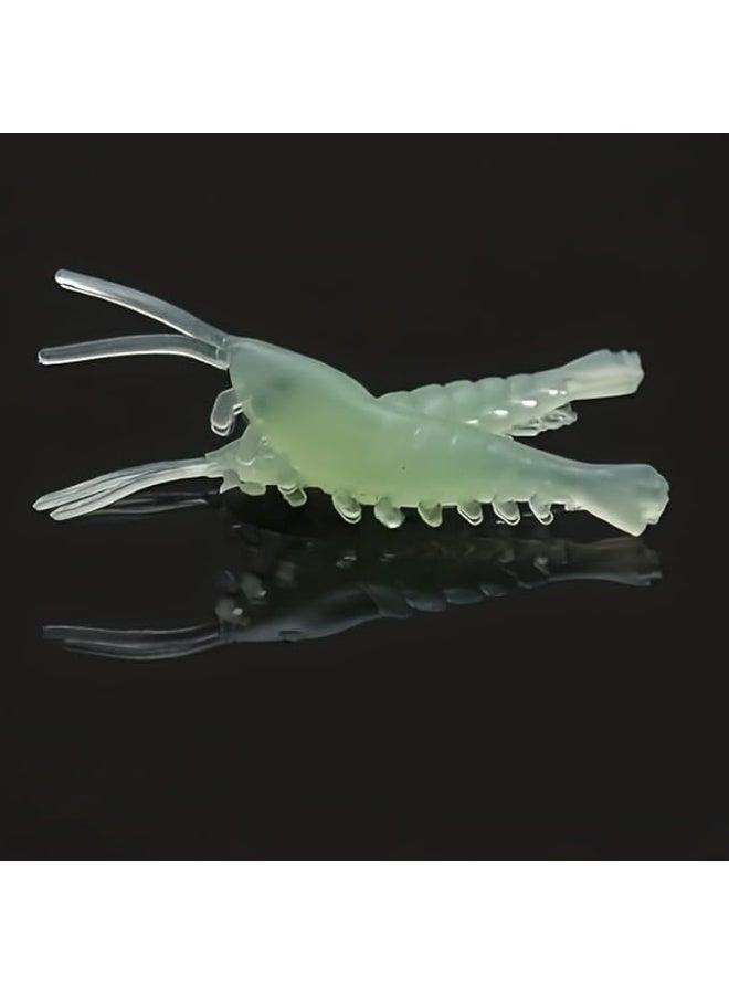 ماي سوق - طقم طُعم صيد جمبري صناعي مضيء في الظلام، مادة سيليكون ناعمة ومرنة لصيد الأسماك - 50 قطعة - Image 3