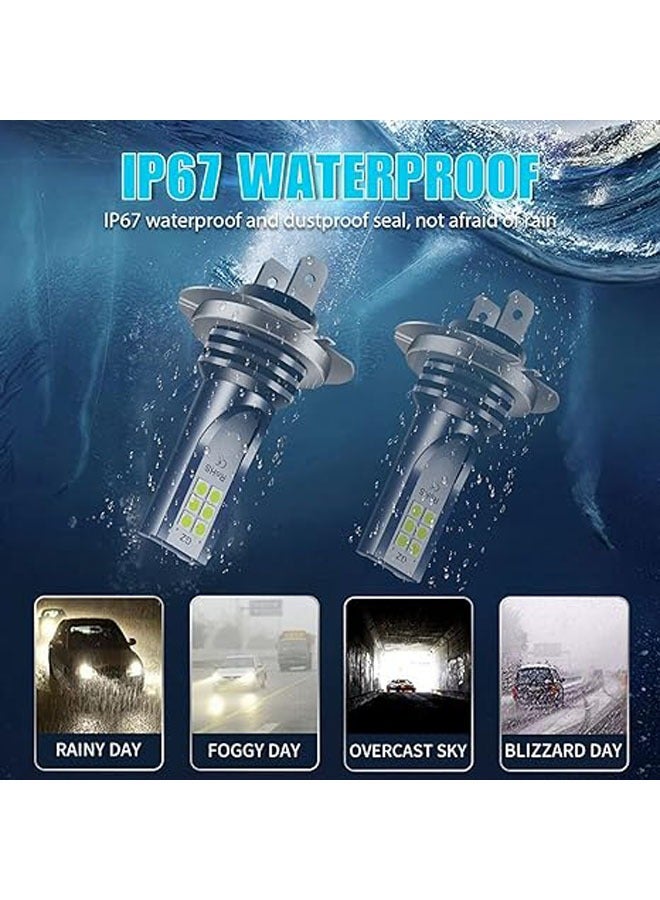 عام مصابيح أمامية للسيارة بحزمتين، مجموعة مصابيح ضباب السيارة H7 للشعاع المنخفض والشعاع العالي بطاقة 110 واط وسطوع 30000 لومن مشرقة جدًا ودرجة حرارة لونية بيضاء 6000 كيلو لاستبدال مصابيح الأمامية. - Image 3