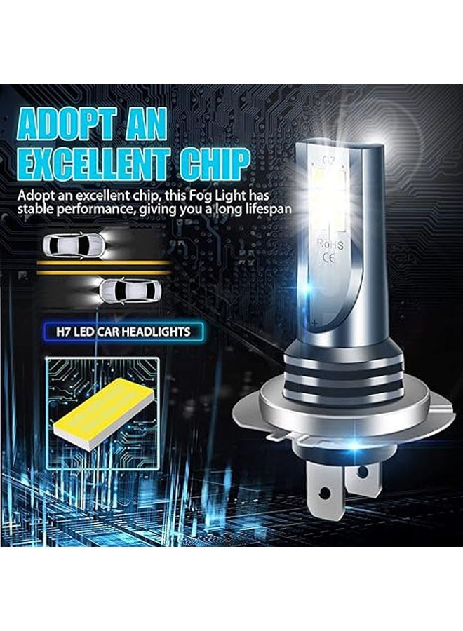 عام مصابيح أمامية للسيارة بحزمتين، مجموعة مصابيح ضباب السيارة H7 للشعاع المنخفض والشعاع العالي بطاقة 110 واط وسطوع 30000 لومن مشرقة جدًا ودرجة حرارة لونية بيضاء 6000 كيلو لاستبدال مصابيح الأمامية. - Image 4