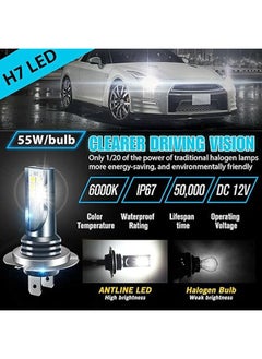 2 Pcs Car Headlight Bulbs, H7 Car Fog Bulb Kit High Low Beam Light 110W 30000LM Super Bright 6000K Headlight Replacement Bulbs - pzsku/Z0BDC9460FB25C5CDFA6AZ/45/_/1706252083/453d7b69-0e60-4927-a245-db34ad95df44