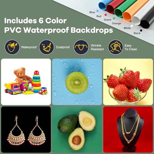 Lightdow 16x12x12 Photo Studio Light Box Photography with 120 LEDs CRI95 6 Backdrops PortableDimmableVersatile Folding Shooting Tents for ToysJewelryWatchesCosmetics Photography - Image 3