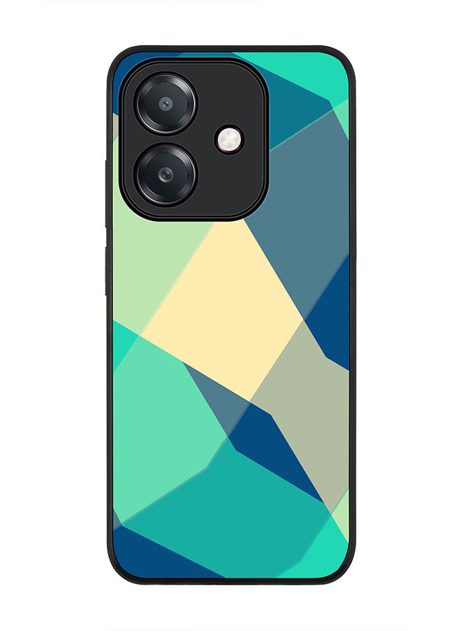 Stylizedd For Oppo A5i Case,Slim fit Camera Protection, Shockproof Thin Phone cover  - Checkered Aqua