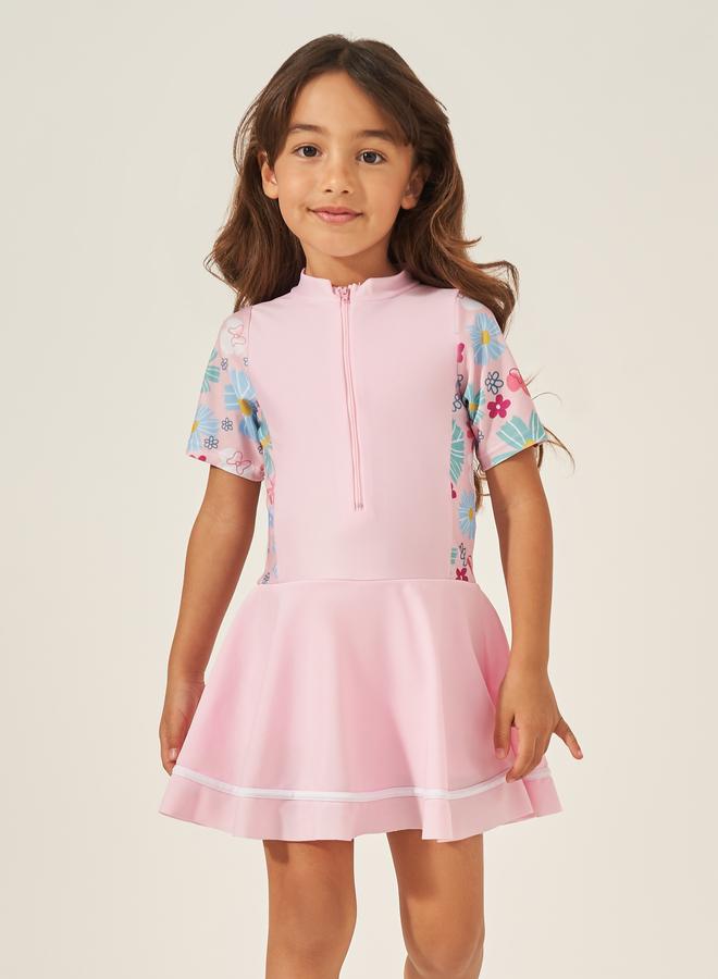 Styli Styli Kids Floral Short Sleeves Swimsuit  - Image 2