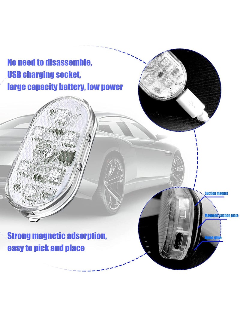 Loquat 2 Pcs Car LED Lights Interior 7 Colors Touch Sensitive LED Ambient Light with 6 Bright LED Lamp Beads Portable USB Rechargeable Interior Lights - Image 3