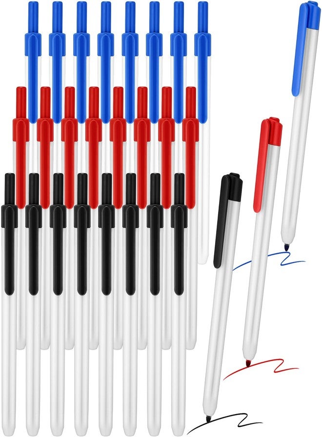 Affrolling 24 Count Retractable Dry Erase Marker, Clickable Whiteboard Markers Bulk No Bleed Smear Fine Point Large Capacity Erasable Markers for School Office Meetings (Black,Red,Blue) - Image 1