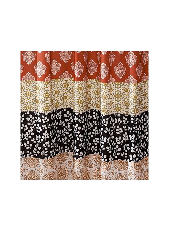 The Bros Bohemian Stripe Window Curtain Colorful Bold Design Panel Pair, 52"W x 84"L, Turquoise & Orange - Image 3