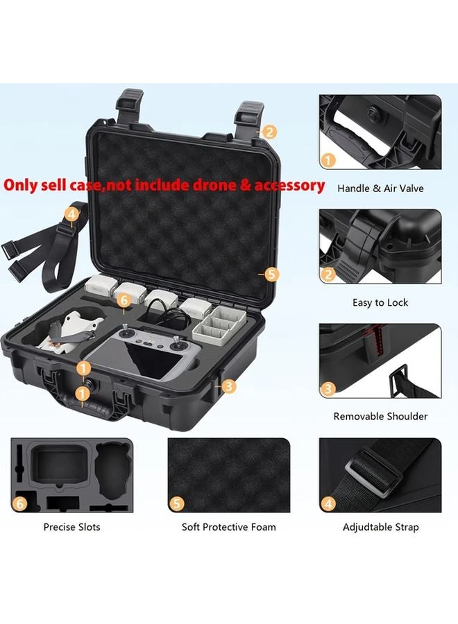 حقيبة حمل صلبة سوداء بحزام لطائرة DJI Mini 4 Pro وملحقات Fly More Combo - Image 5